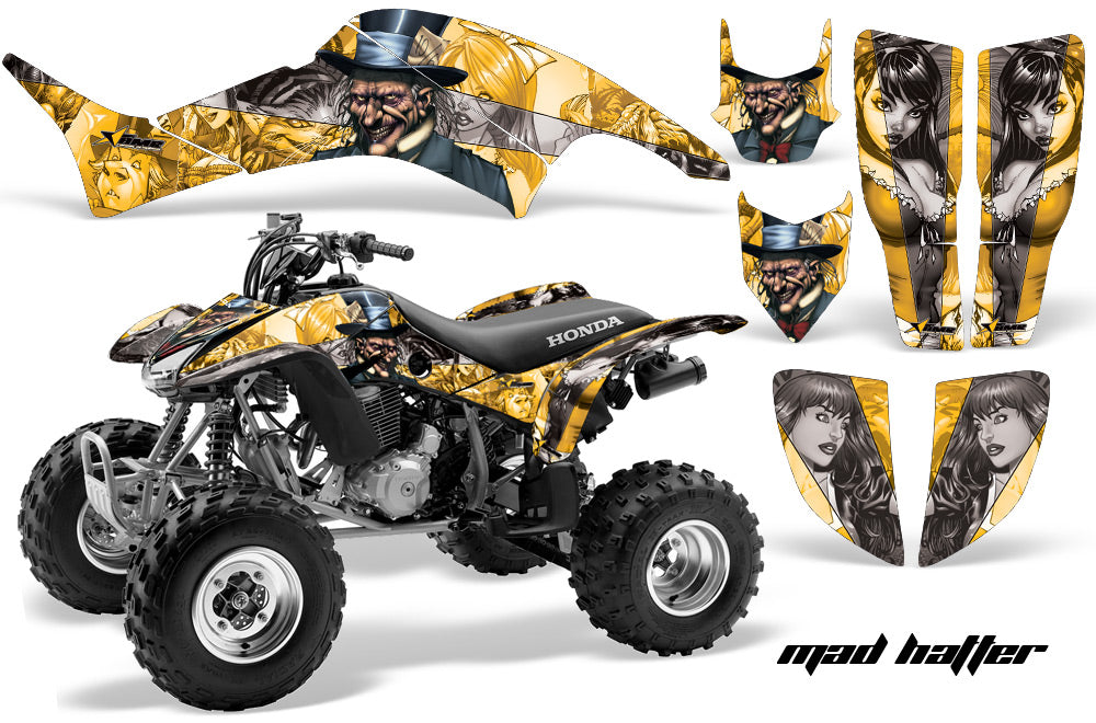 ATV Graphics Kit Decal Quad Sticker Wrap For Honda TRX400EX 1999-2007 HATTER SILVER YELLOW-atv motorcycle utv parts accessories gear helmets jackets gloves pantsAll Terrain Depot