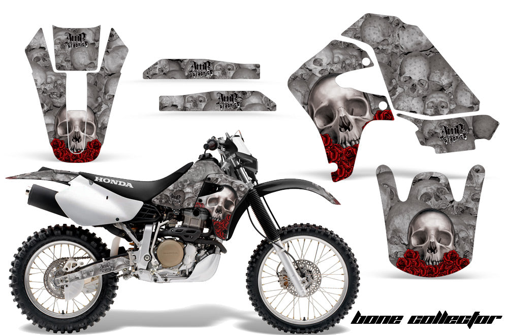 Dirt Bike Graphics Kit Decal Sticker Wrap For Honda XR650R 2000-2010 BONES SILVER-atv motorcycle utv parts accessories gear helmets jackets gloves pantsAll Terrain Depot