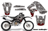 Dirt Bike Graphics Kit Decal Sticker Wrap For Honda XR650R 2000-2010 BONES SILVER