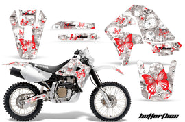 Dirt Bike Graphics Kit Decal Sticker Wrap For Honda XR650R 2000-2010 BUTTERFLIES RED WHITE-atv motorcycle utv parts accessories gear helmets jackets gloves pantsAll Terrain Depot