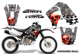Dirt Bike Graphics Kit Decal Sticker Wrap For Honda XR650R 2000-2010 CHECKERED RED SILVER