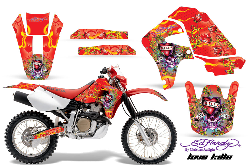 Dirt Bike Graphics Kit Decal Sticker Wrap For Honda XR650R 2000-2010 EDHLK RED-atv motorcycle utv parts accessories gear helmets jackets gloves pantsAll Terrain Depot