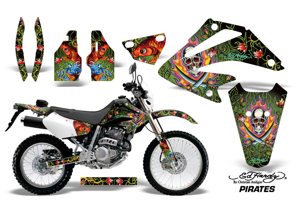 Dirt Bike Graphics Kit Decal Sticker Wrap For Honda XR250SM 2003-2005 EDHP GREEN-atv motorcycle utv parts accessories gear helmets jackets gloves pantsAll Terrain Depot