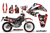 Dirt Bike Graphics Kit Decal Sticker Wrap For Honda XR250SM 2003-2005 HATTER RED SILVER