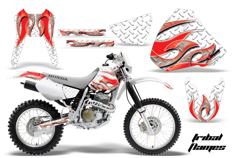 Dirt Bike Graphics Kit Decal Sticker Wrap For Honda XR400R 1996-2004 TRIBAL RED WHITE-atv motorcycle utv parts accessories gear helmets jackets gloves pantsAll Terrain Depot