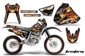 Graphics Kit Decal Sticker Wrap + # Plates For Honda XR400R 1996-2004 FIRESTORM BLACK-atv motorcycle utv parts accessories gear helmets jackets gloves pantsAll Terrain Depot