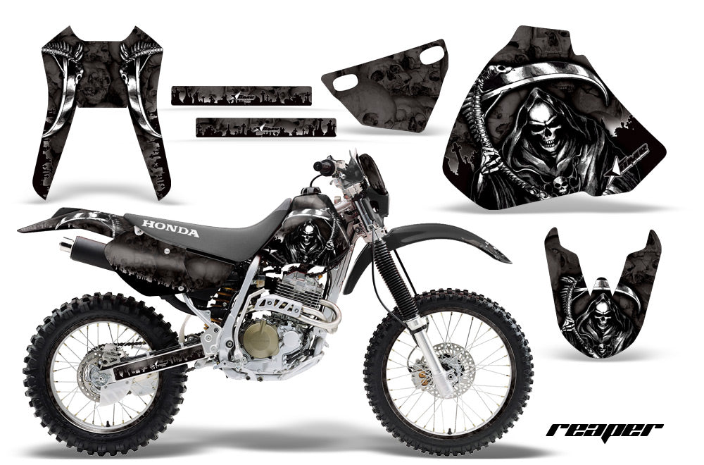 Graphics Kit Decal Sticker Wrap + # Plates For Honda XR400R 1996-2004 REAPER BLACK-atv motorcycle utv parts accessories gear helmets jackets gloves pantsAll Terrain Depot