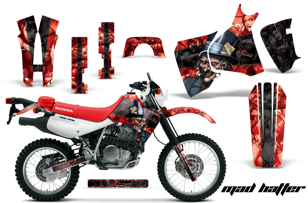 Dirt Bike Decal Graphic Kit MX Sticker Wrap For Honda XR650L 1993-2018 HATTER BLACK RED-atv motorcycle utv parts accessories gear helmets jackets gloves pantsAll Terrain Depot