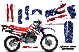 Graphics Kit Decal Sticker Wrap + # Plates For Honda XR650L 1993-2018 USA FLAG-atv motorcycle utv parts accessories gear helmets jackets gloves pantsAll Terrain Depot