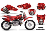 Dirt Bike Graphics Kit Decal Sticker Wrap For Honda XR70 2001-2003 BONES RED