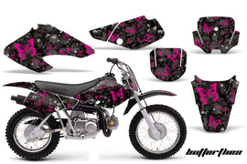 Dirt Bike Graphics Kit Decal Sticker Wrap For Honda XR70 2001-2003 BUTTERFLIES PINK BLACK-atv motorcycle utv parts accessories gear helmets jackets gloves pantsAll Terrain Depot