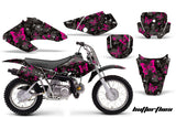 Dirt Bike Graphics Kit Decal Sticker Wrap For Honda XR70 2001-2003 BUTTERFLIES PINK BLACK
