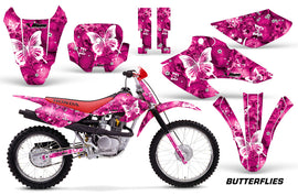 Dirt Bike Graphics Kit Decal Wrap For Honda XR80R XR100R 2001-2003 BUTTERFLIES WHITE PINK-atv motorcycle utv parts accessories gear helmets jackets gloves pantsAll Terrain Depot