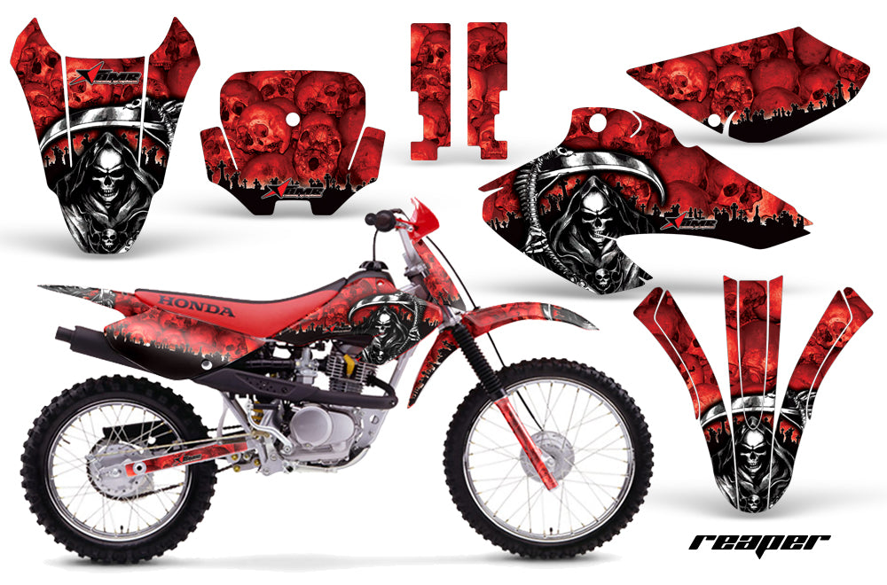 Dirt Bike Graphics Kit Decal Wrap For Honda XR80R XR100R 2001-2003 REAPER RED-atv motorcycle utv parts accessories gear helmets jackets gloves pantsAll Terrain Depot