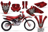 Dirt Bike Graphics Kit Decal Wrap For Honda XR80R XR100R 2001-2003 WIDOW BLACK RED