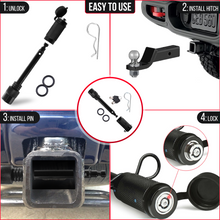 Load image into Gallery viewer, Hawk Motosport 5/8" Hitch Pin Lock Barbell-Style Anti-Rattle Universal Receiver Locking Black