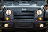 1 Piece Steel Grille for Jeep Wrangler 2007-2016 - AMERICAN FLAG SOLID