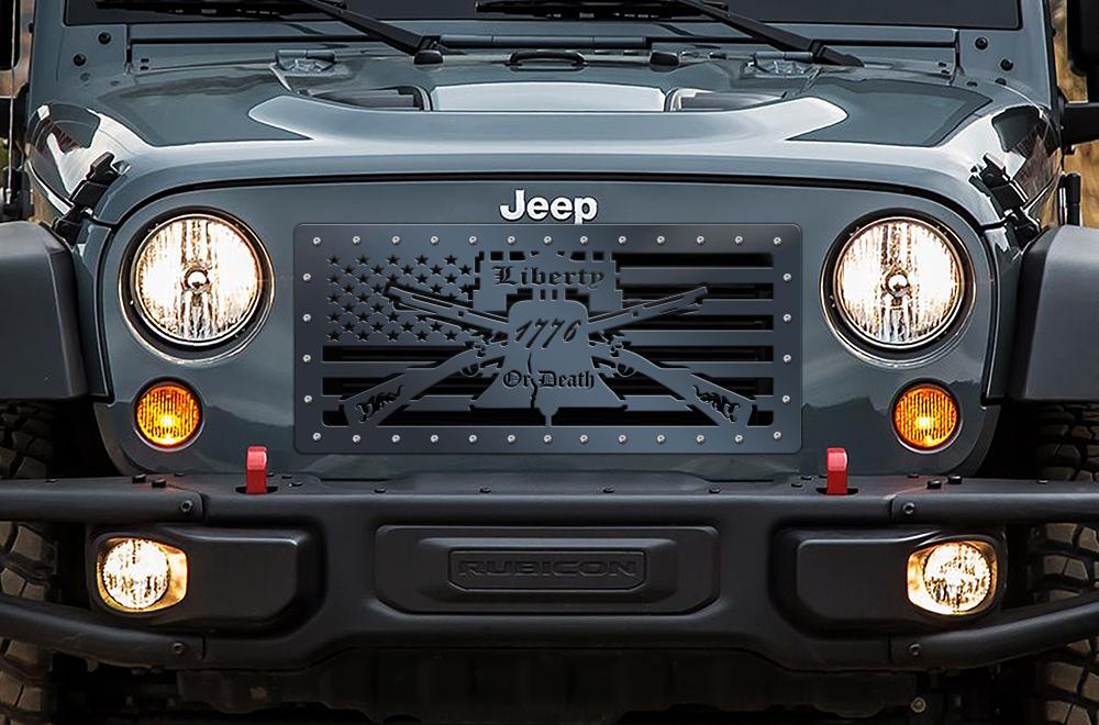 1 Piece Steel Grille for Jeep Wrangler 2007-2016 - LIBERTY-atv motorcycle utv parts accessories gear helmets jackets gloves pantsAll Terrain Depot