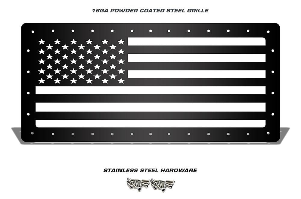 1 Piece Steel Grille for Jeep Wrangler 2007-2016 - AMERICAN FLAG SOLID-atv motorcycle utv parts accessories gear helmets jackets gloves pantsAll Terrain Depot
