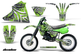 Dirt Bike Decal Graphic Kit Sticker Wrap For Kawasaki KX125 1983-1985 DEADEN GREEN-atv motorcycle utv parts accessories gear helmets jackets gloves pantsAll Terrain Depot