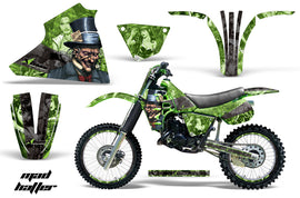 Graphics Kit Decal Sticker Wrap + # Plates For Kawasaki KX125 1983-1985 HATTER BLACK GREEN-atv motorcycle utv parts accessories gear helmets jackets gloves pantsAll Terrain Depot
