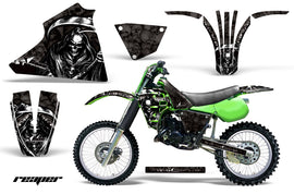 Dirt Bike Decal Graphic Kit Sticker Wrap For Kawasaki KX125 1983-1985 REAPER BLACK-atv motorcycle utv parts accessories gear helmets jackets gloves pantsAll Terrain Depot