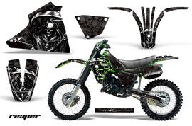 Graphics Kit Decal Sticker Wrap + # Plates For Kawasaki KX125 1983-1985 REAPER BLACK-atv motorcycle utv parts accessories gear helmets jackets gloves pantsAll Terrain Depot