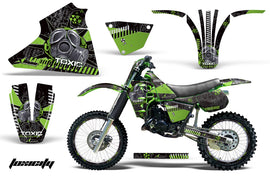 Graphics Kit Decal Sticker Wrap + # Plates For Kawasaki KX125 1983-1985 TOXIC BLACK GREEN-atv motorcycle utv parts accessories gear helmets jackets gloves pantsAll Terrain Depot
