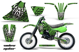 Dirt Bike Decal Graphic Kit Sticker Wrap For Kawasaki KX125 1983-1985 WIDOW BLACK GREEN-atv motorcycle utv parts accessories gear helmets jackets gloves pantsAll Terrain Depot