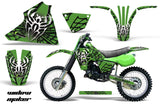 Dirt Bike Decal Graphic Kit Sticker Wrap For Kawasaki KX125 1983-1985 WIDOW BLACK GREEN