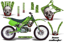 Dirt Bike Graphics Kit Decal Wrap For Kawasaki KX125 KX250 1990-1991 BONES GREEN-atv motorcycle utv parts accessories gear helmets jackets gloves pantsAll Terrain Depot