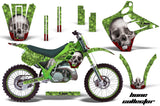 Graphics Kit Decal Wrap + # Plates For Kawasaki KX125 KX250 1990-1991 BONES GREEN