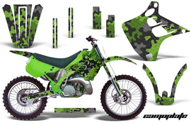 Dirt Bike Graphics Kit Decal Wrap For Kawasaki KX125 KX250 1990-1991 CAMOPLATE GREEN-atv motorcycle utv parts accessories gear helmets jackets gloves pantsAll Terrain Depot