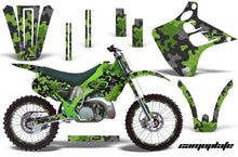 Load image into Gallery viewer, Graphics Kit Decal Wrap + # Plates For Kawasaki KX125 KX250 1990-1991 CAMOPLATE GREEN-atv motorcycle utv parts accessories gear helmets jackets gloves pantsAll Terrain Depot