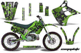 Graphics Kit Decal Wrap + # Plates For Kawasaki KX125 KX250 1992-1993 CAMOPLATE GREEN-atv motorcycle utv parts accessories gear helmets jackets gloves pantsAll Terrain Depot