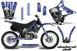 Dirt Bike Graphics Kit Decal Wrap For Kawasaki KX125 KX250 1990-1991 CHECKERED BLACK BLUE