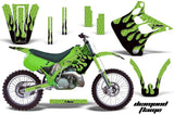 Dirt Bike Graphics Kit Decal Wrap For Kawasaki KX125 KX250 1990-1991 DIAMOND FLAMES BLACK GREEN