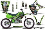 Dirt Bike Graphics Kit Decal Wrap For Kawasaki KX125 KX250 1990-1991 HATTER SILVER GREEN