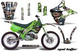 Dirt Bike Graphics Kit Decal Wrap For Kawasaki KX125 KX250 1990-1991 HATTER GREEN SILVER