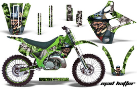 Graphics Kit Decal Wrap + # Plates For Kawasaki KX125 KX250 1992-1993 HATTER SILVER GREEN-atv motorcycle utv parts accessories gear helmets jackets gloves pantsAll Terrain Depot