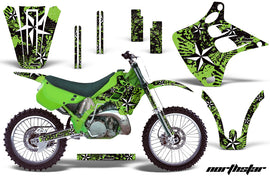 Dirt Bike Graphics Kit Decal Wrap For Kawasaki KX125 KX250 1990-1991 NORTHSTAR GREEN-atv motorcycle utv parts accessories gear helmets jackets gloves pantsAll Terrain Depot