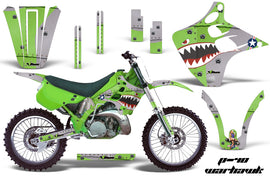Dirt Bike Graphics Kit Decal Wrap For Kawasaki KX125 KX250 1990-1991 WARHAWK GREEN-atv motorcycle utv parts accessories gear helmets jackets gloves pantsAll Terrain Depot