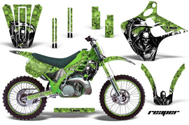 Graphics Kit Decal Wrap + # Plates For Kawasaki KX125 KX250 1992-1993 REAPER GREEN-atv motorcycle utv parts accessories gear helmets jackets gloves pantsAll Terrain Depot