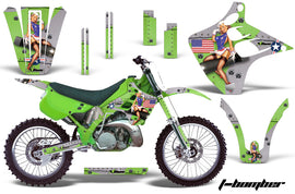 Dirt Bike Graphics Kit Decal Wrap For Kawasaki KX125 KX250 1990-1991 TBOMBER GREEN-atv motorcycle utv parts accessories gear helmets jackets gloves pantsAll Terrain Depot