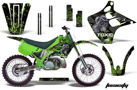 Dirt Bike Graphics Kit Decal Wrap For Kawasaki KX125 KX250 1990-1991 TOXIC BLACK GREEN-atv motorcycle utv parts accessories gear helmets jackets gloves pantsAll Terrain Depot