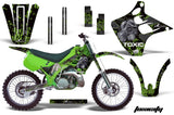 Dirt Bike Graphics Kit Decal Wrap For Kawasaki KX125 KX250 1990-1991 TOXIC BLACK GREEN