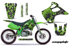 Dirt Bike Graphics Kit Decal Wrap For Kawasaki KX125 KX250 1992-1993 CAMOPLATE GREEN-atv motorcycle utv parts accessories gear helmets jackets gloves pantsAll Terrain Depot