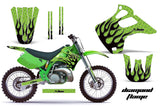 Dirt Bike Graphics Kit Decal Wrap For Kawasaki KX125 KX250 1992-1993 DIAMOND FLAMES BLACK GREEN