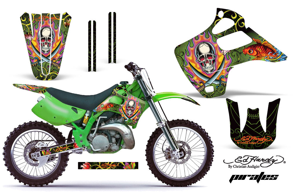 Dirt Bike Graphics Kit Decal Wrap For Kawasaki KX125 KX250 1992-1993 EDHP GREEN-atv motorcycle utv parts accessories gear helmets jackets gloves pantsAll Terrain Depot