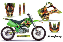 Dirt Bike Graphics Kit Decal Wrap For Kawasaki KX125 KX250 1992-1993 FIRESTORM GREEN-atv motorcycle utv parts accessories gear helmets jackets gloves pantsAll Terrain Depot